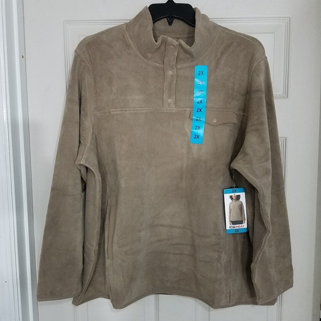 32 Degrees Long Sleeve Snap Fleece Pullover Top Women's Size 2x